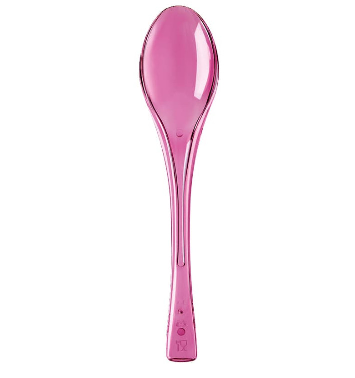 Cuchara de Plastico Fly Fucsia Transp. 145mm (50 Uds)