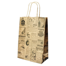 Bolsa Papel Kraft con Asas "Times" 80g 20+10x29 cm (250 Uds)