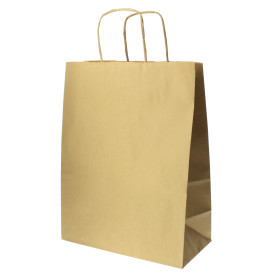 Bolsa Papel Kraft Hawanna con Asas 100g 24+12x31 cm (50 Uds)
