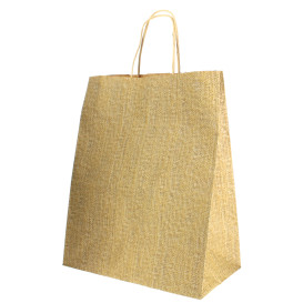 Bolsa Papel Kraft con Asas 80g 26+14x32 cm (50 Uds)