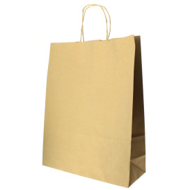 Bolsa Papel Kraft Hawanna con Asas 100g 32+12x41 cm (50 Uds)