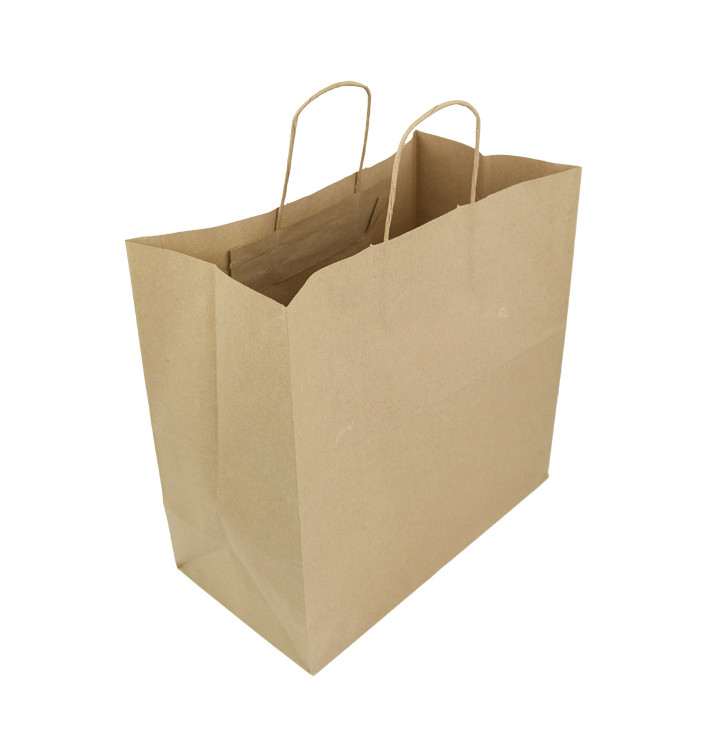 Bolsa Papel Kraft Marron con Asas 90g 36+21x33,5 cm (250 Uds) Bolsa Papel Kraft Marron con Asas 90g 36+21x33,5 cm (250 Uds)