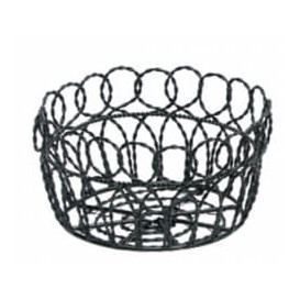 Cesta Redonda de Acero Negro Ø190x100mm (1 Ud.)
