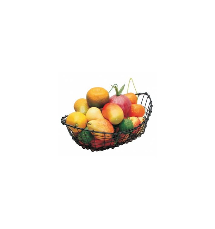 Cesta Barco de Acero Negro 380x240x80mm (6 Uds) Cesta Barco de Acero Negro 380x240x80mm (6 Uds)