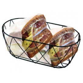 Cesta Ovalada de Acero Negro 255x127x102mm (12 Uds)
