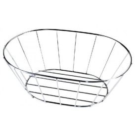 Cesta Ovalada de Acero Plata 216x140x76mm (1 Ud.)