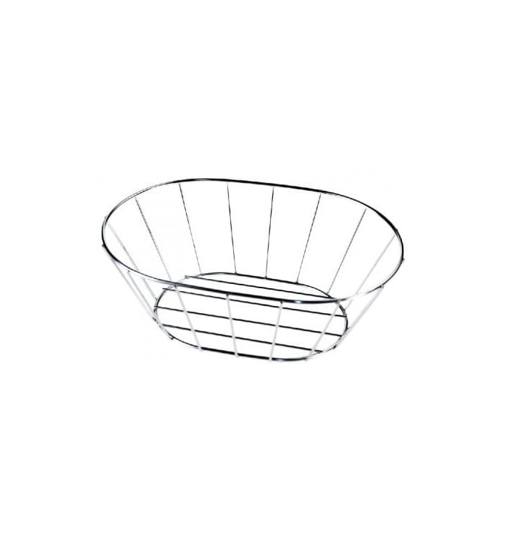 Cesta Ovalada de Acero Plata 216x140x76mm (1 Ud.) Cesta Ovalada de Acero Plata 216x140x76mm (1 Ud.)