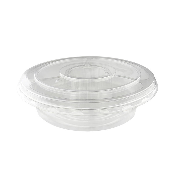 Bol Plástico PET 5C con tapa Ø26x7cm (100 Uds)