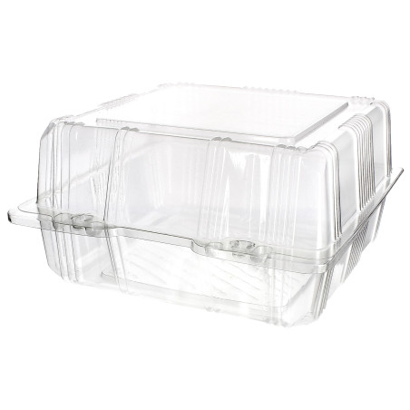 Envase Tapa Bisagra Repostería PET 18x18x10cm (20 Uds)