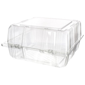 Envase Tapa Bisagra para Respotería PET 18x18x10cm (220 Uds)