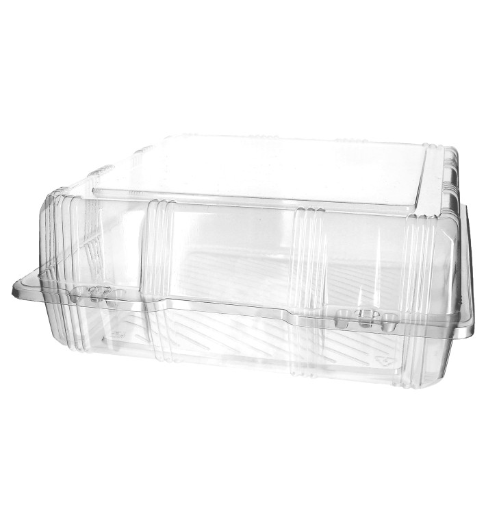 Envase Tapa Bisagra para Respotería PET 25x25x10cm (220 Uds)