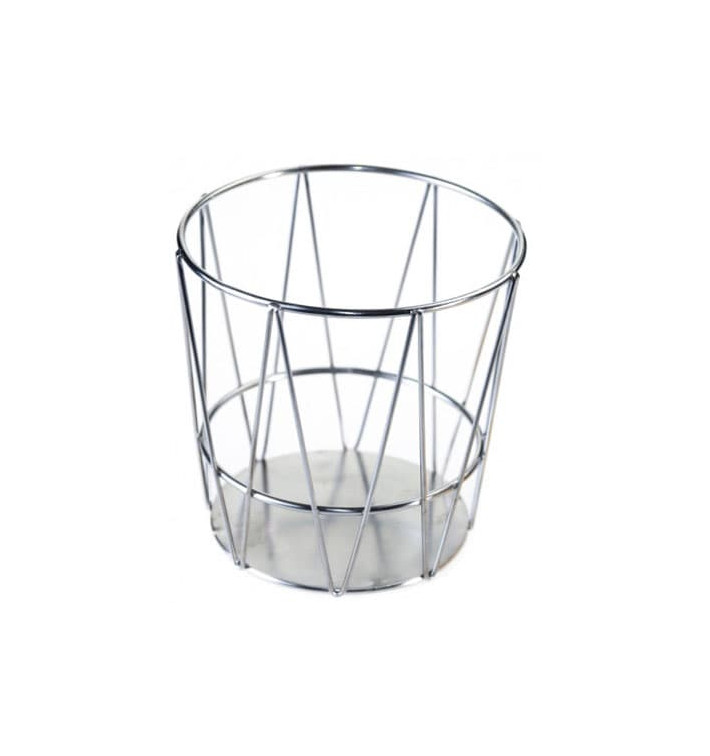 Cesta Redonda de Acero Plata Ø115x115mm (24 Uds) Cesta Redonda de Acero Plata Ø115x115mm (24 Uds)