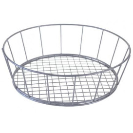 Cesta Redonda de Acero Plata Ø241x70mm (1 Ud)