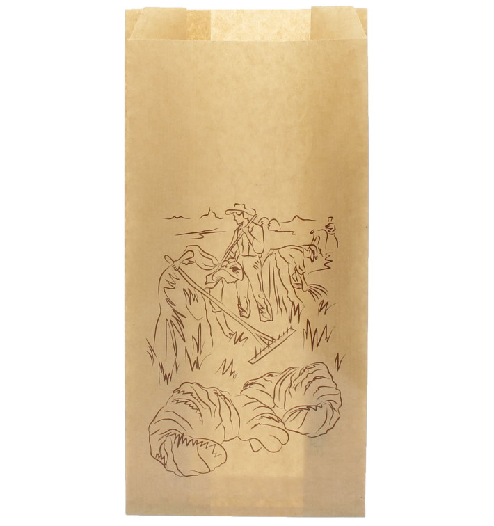 Bolsa de Papel "Siega" Kraft 14+7x28cm (1000 Unidades)