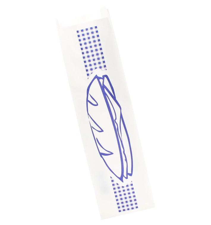 Bolsa de Papel Bocadillo Azul 9+5x32cm (1000 Uds)