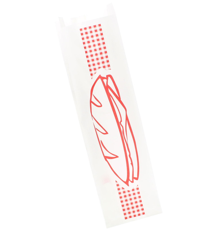 Bolsa de Papel Bocadillo Rojo 9+5x32cm (1000 Uds)