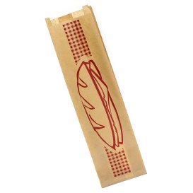 Bolsa de Papel Bocadillo Burdeos 9+5x32cm (250 Uds)