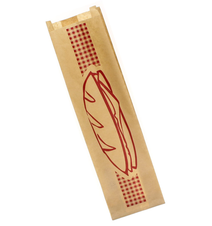 Bolsa de Papel Bocadillo Burdeos 9+5x32cm (1000 Uds)