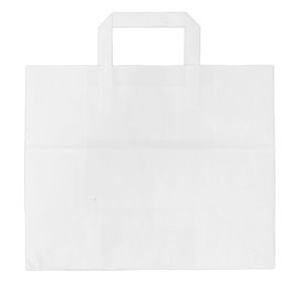Bolsa Papel Blanca con Asas Planas 70g 32+20x23cm (50 Uds)