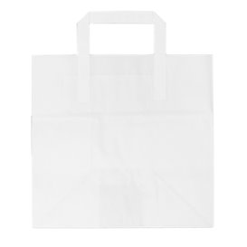 Bolsa Papel Blanca con Asas Planas 70g 26x18x26cm (250 Uds)