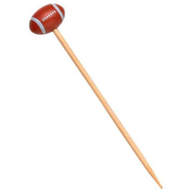 Pinchos de Bambu Decorados Rugby 120mm (100 Uds)
