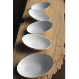 Minibol Ovalado Caña de Azucar Blanco 10x3cm (30 Uds)