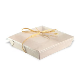 Plato de Madera Cuadrado 17x17x3,6cm 800ml (100 Uds)