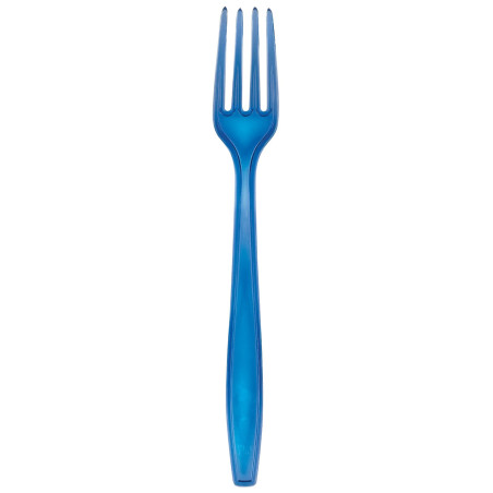 Tenedor de Plástico PS Premium Azul 190mm (50 Uds)