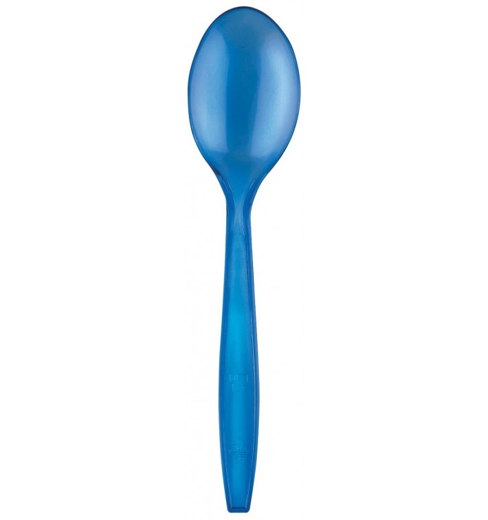 Cuchara de Plastico PS Premium Azul 190mm (50 Uds)