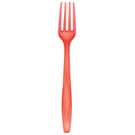 Tenedor de Plástico PS Premium Rojo 190mm (50 Uds)