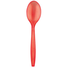 Cuchara de Plastico PS Premium Rojo 190mm (50 Uds)