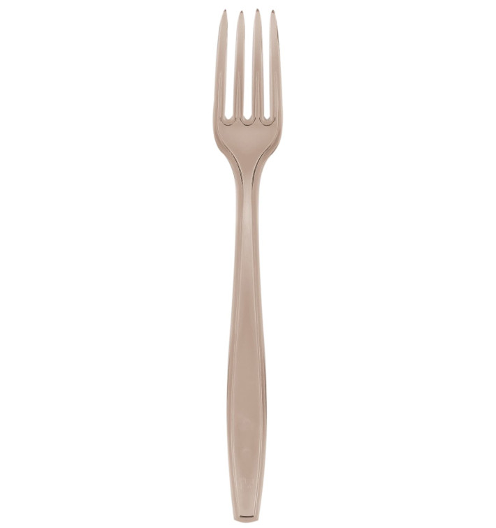 Tenedor de Plastico PS Premium Beige 190mm (50 Uds)
