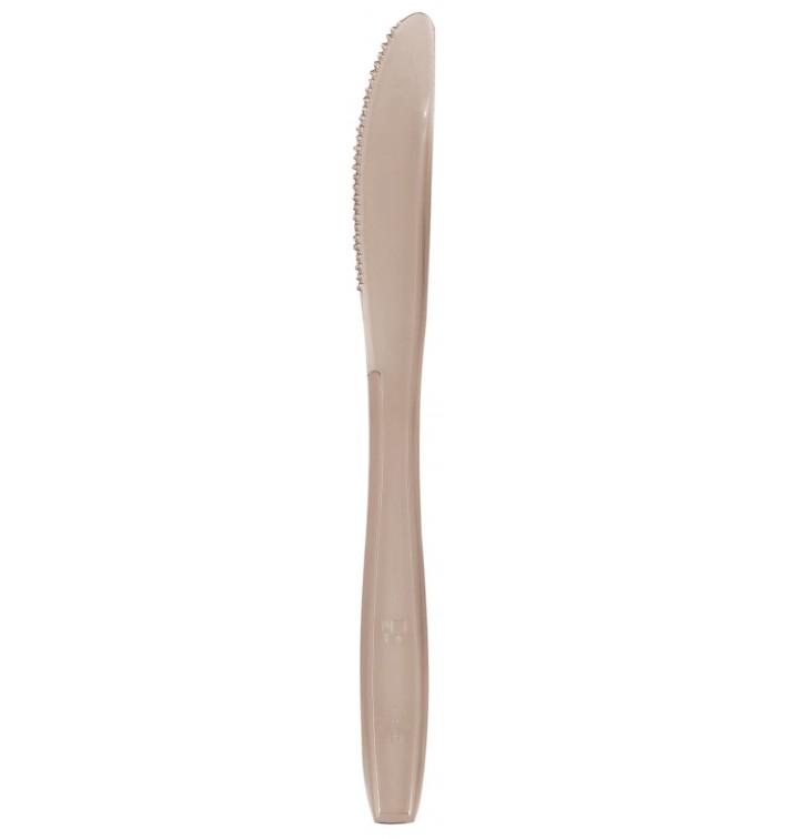Cuchillo de Plastico PS Premium Beige 190mm (50 Uds)