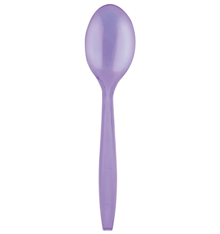 Cuchara de Plastico PS Premium Lila 190mm (50 Uds)