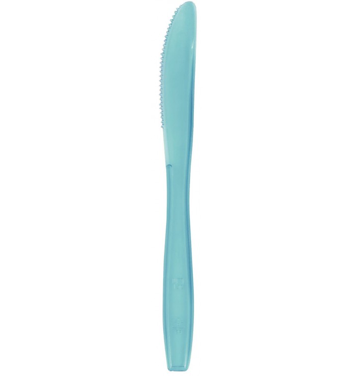 Cuchillo de Plastico PS Premium Turquesa 190mm (50 Uds)
