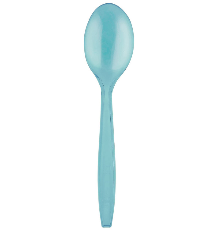 Cuchara de Plastico PS Premium Turquesa 190mm (1000 Uds)