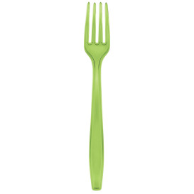 Tenedor de Plastico PS Premium Verde Lima 190mm (1000 Uds)