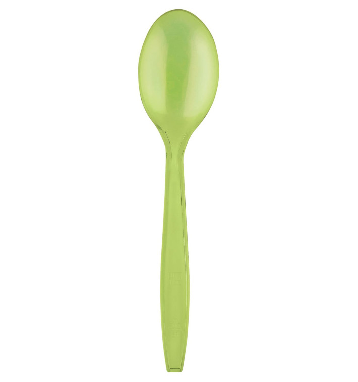 Cuchara de Plastico PS Premium Verde Lima 190mm (50 Uds)