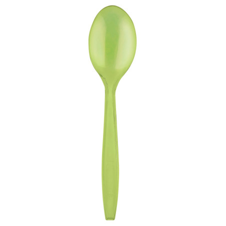 Cuchara de Plástico PS Premium Verde Lima 190mm (50 Uds)