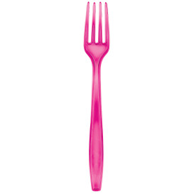 Tenedor de Plastico PS Premium Fucsia 190mm (1000 Uds)