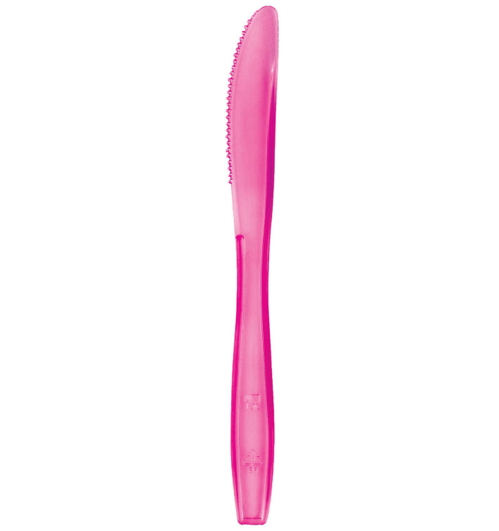 Cuchillo de Plastico PS Premium Fucsia 190mm (50 Uds)