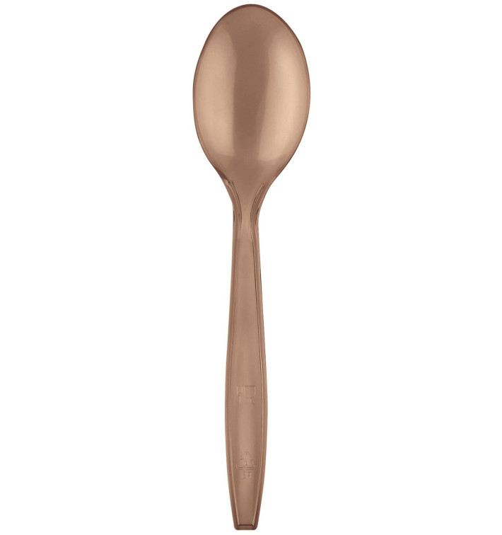 Cuchara de Plastico PS Premium Marron 190mm (1000 Uds)