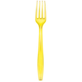 Tenedor de Plastico PS Premium Amarillo 190mm (1000 Uds)