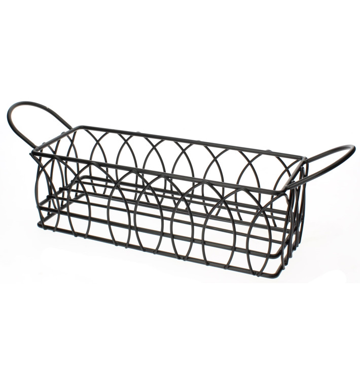 Cesta Rectangular de Acero Negro 210x80x70mm (1 Ud.) Cesta Rectangular de Acero Negro 210x80x70mm (1 Ud.)