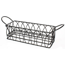 Cesta Rectangular de Acero Negro 210x80x70mm (6 Uds)