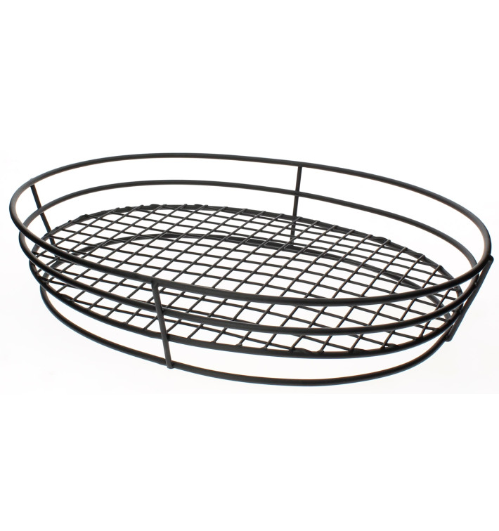 Cesta Ovalada de Acero Negro 280x205x57mm (24 Uds) Cesta Ovalada de Acero Negro 280x205x57mm (24 Uds)