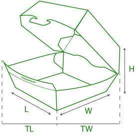 Caja Hamburguesa Cartoncillo 12x12x7 cm (450 Uds)