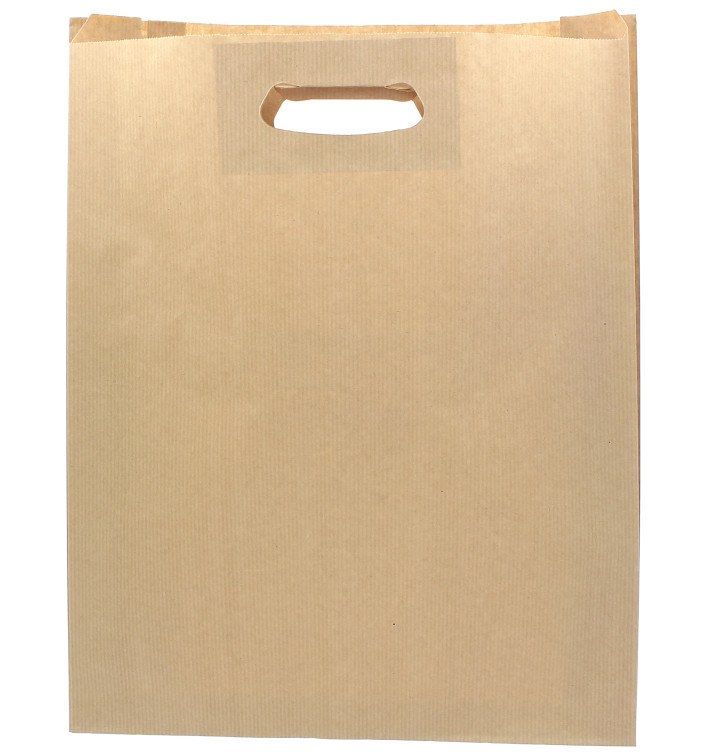 Bolsa Papel Kraft Asas Troqueladas 70g 41+10x42cm (250 Uds)