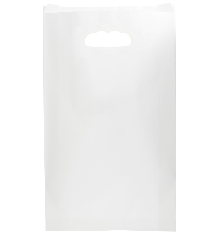 Bolsa Papel Blanco Asas Troqueladas 70g 24+7x37cm (250 Uds)
