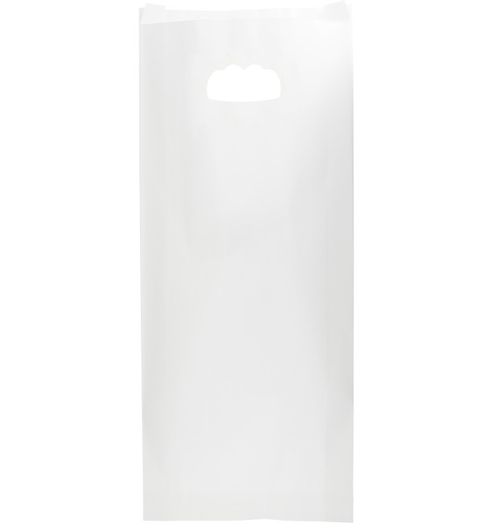 Bolsa Papel Blanco Asas Troqueladas 60g 18+6x32cm (50 Uds)